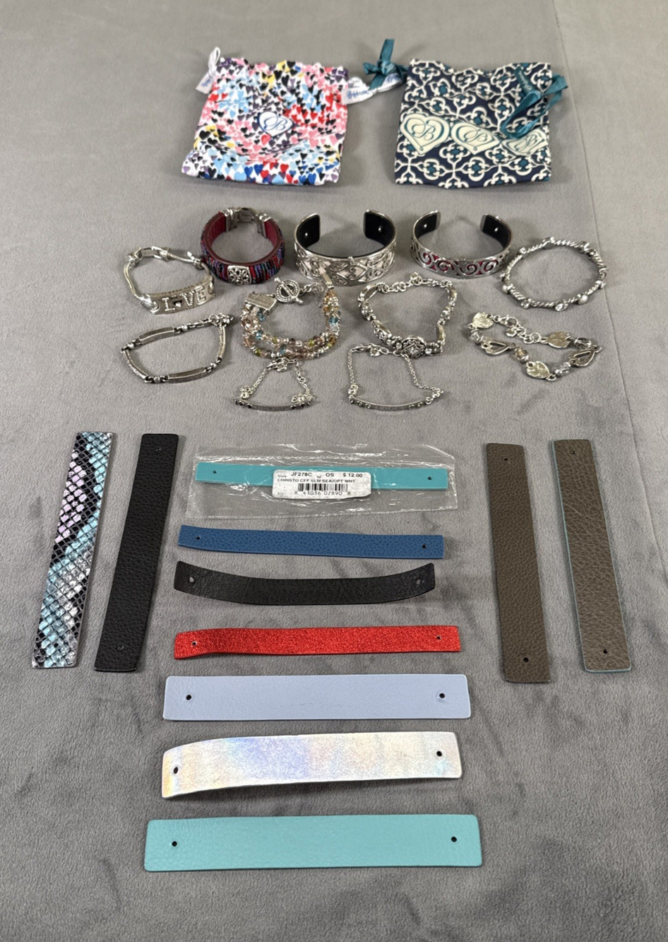 Brighton Silver Tone Jewelry Bracelet Lot of 11 Beads, Cuffs, Hinge Bnfts Chrty